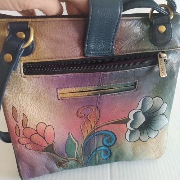 Anuschka Hand Painted Songbird Leather Crossbody Bag - Picture 4 of 14